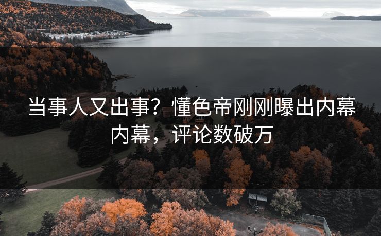 当事人又出事？懂色帝刚刚曝出内幕内幕，评论数破万