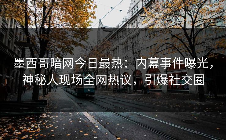 墨西哥暗网今日最热：内幕事件曝光，神秘人现场全网热议，引爆社交圈
